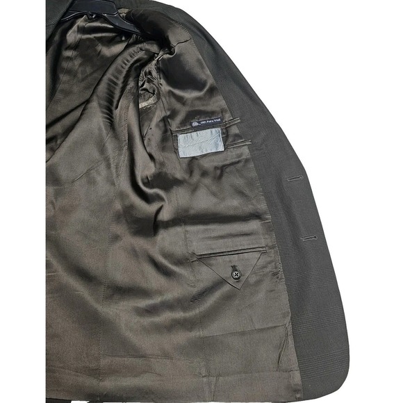 Burberrys Blazer Sport Coat Jacket Glen Check Wool Brown Black No Size Tag 42 - Picture 12 of 16